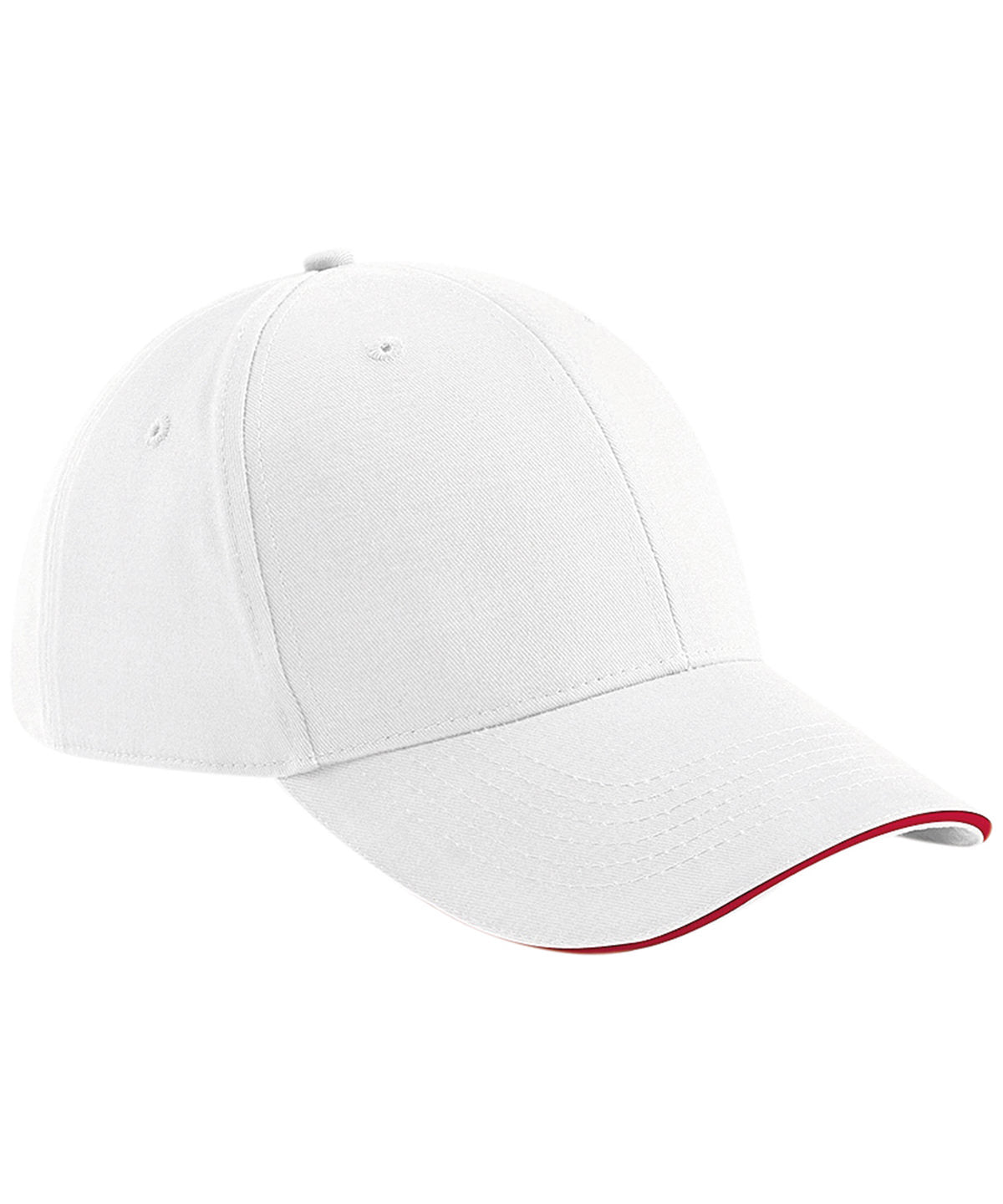 Athleisure 6 Panel Cap - B20 - White Classic Red O S - Customisable Caps