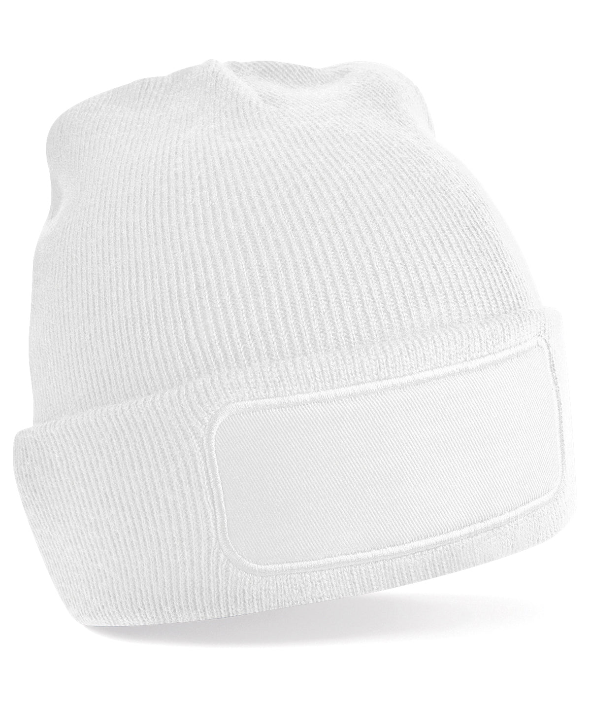 Original Patch Beanie - B445 - White O S - Customisable Beanies
