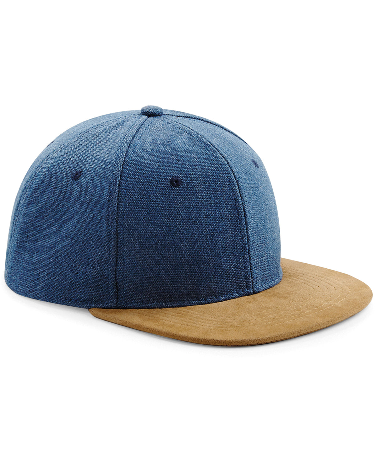 Suede peak snapback - BC668 - Denim Blue One size - Customisable Caps