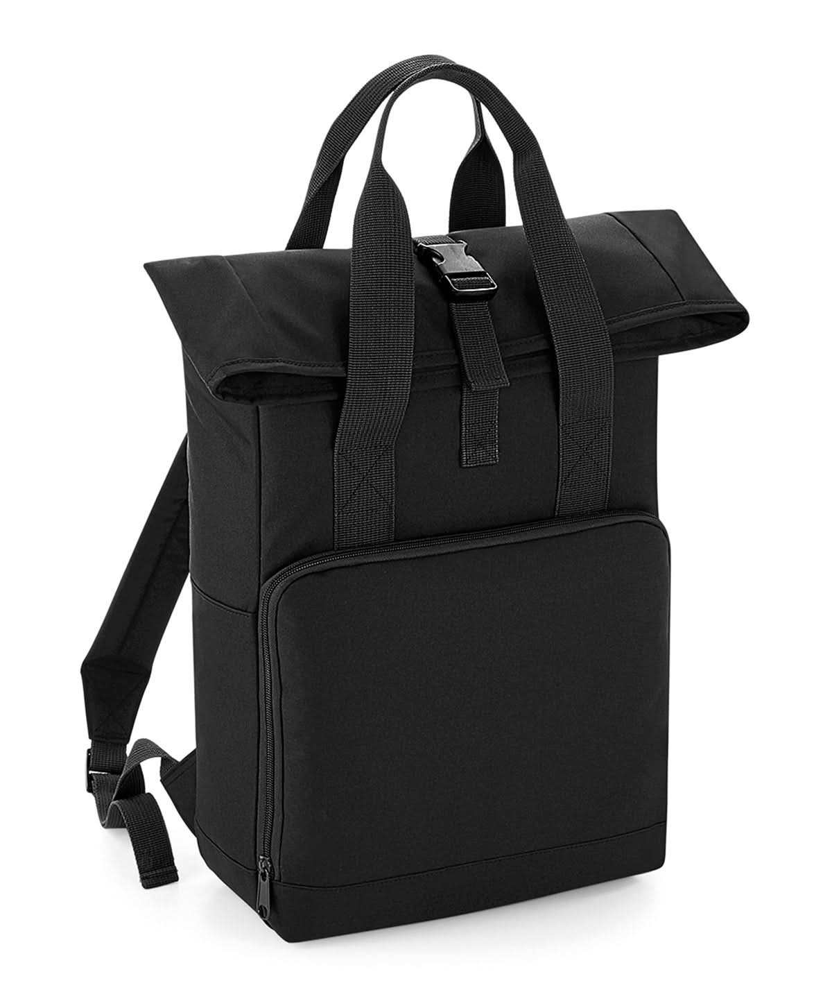 Twin Handle RollTop Backpack - BG118 - Black O S - Customisable Bags