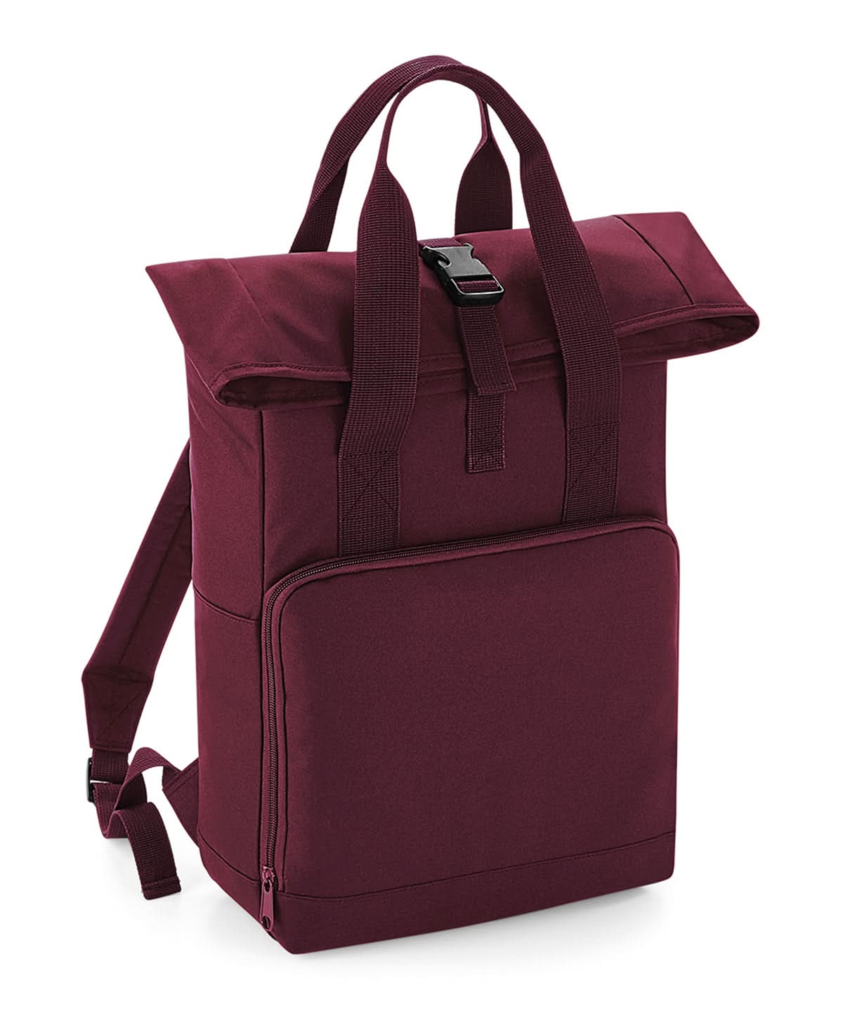 Twin Handle RollTop Backpack - BG118 - Burgundy O S - Customisable Bags