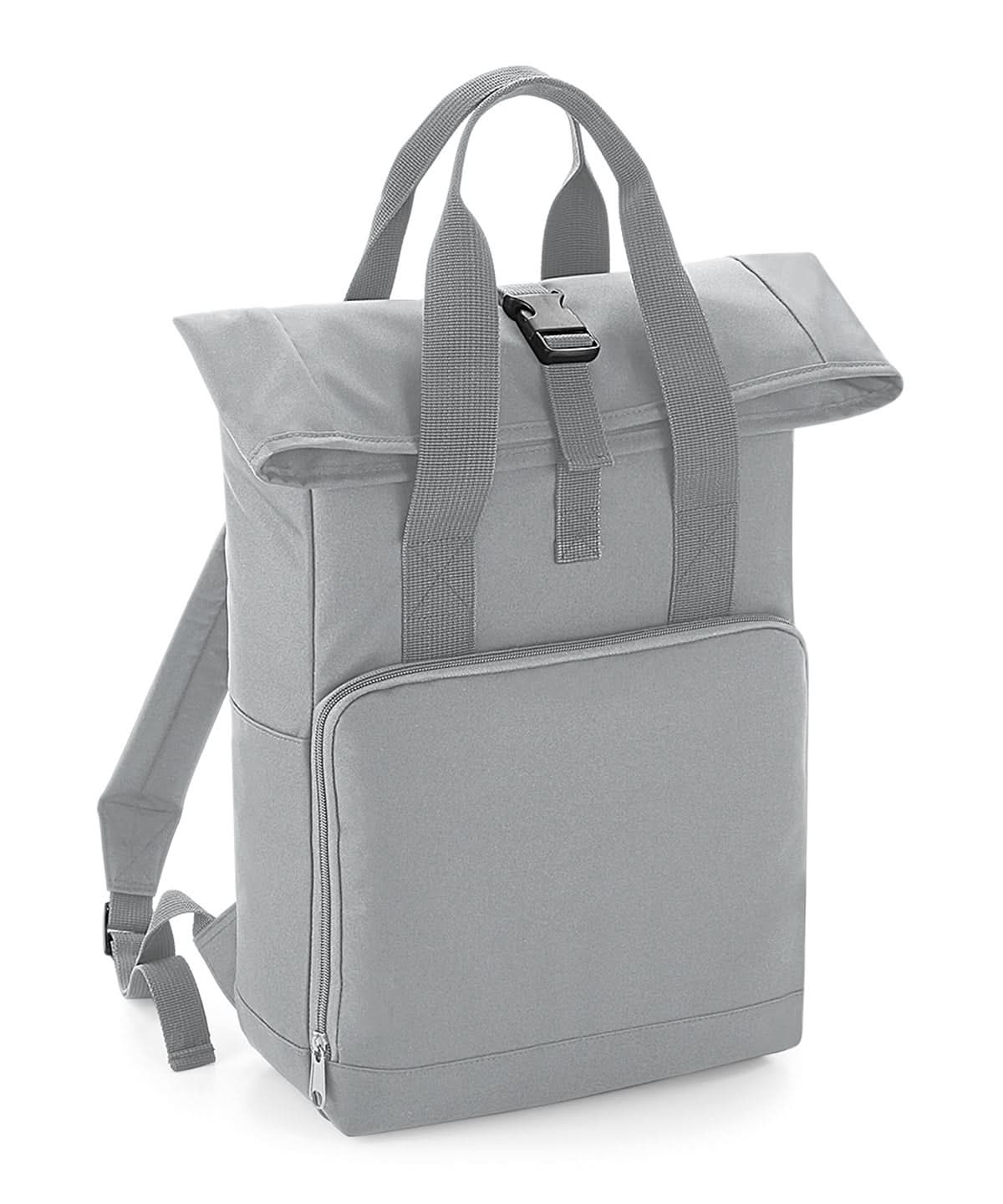 Twin Handle RollTop Backpack - BG118 - Light Grey O S - Customisable Bags