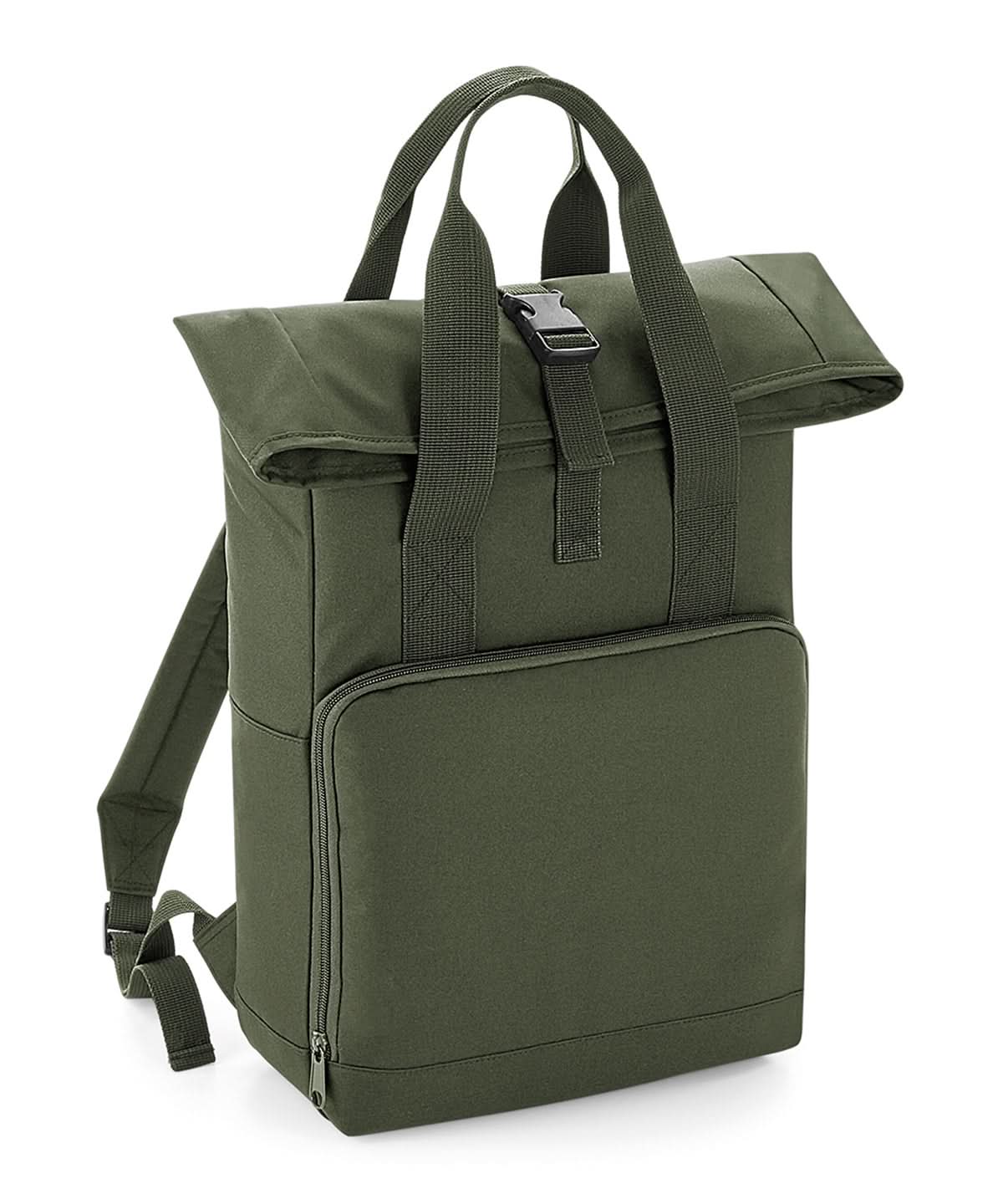 Twin Handle RollTop Backpack - BG118 - Olive Green O S - Customisable Bags