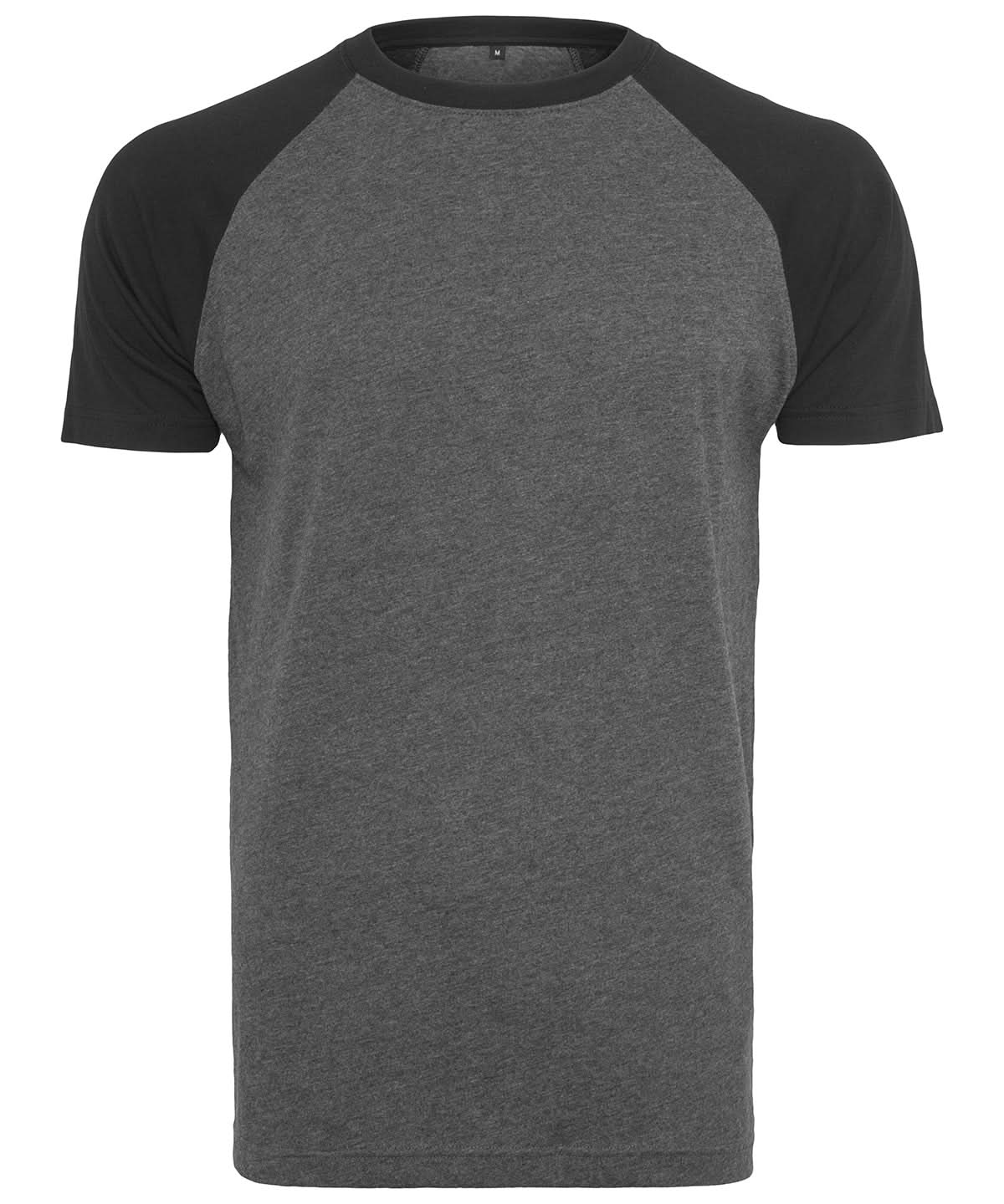 Build Your Brand BYB Raglan contrast tee BY007 - Charcoal Black - Customisable T-Shirt