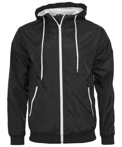 Build Your Brand BYB Wind runner BY016 - Black White - Customisable Jacket