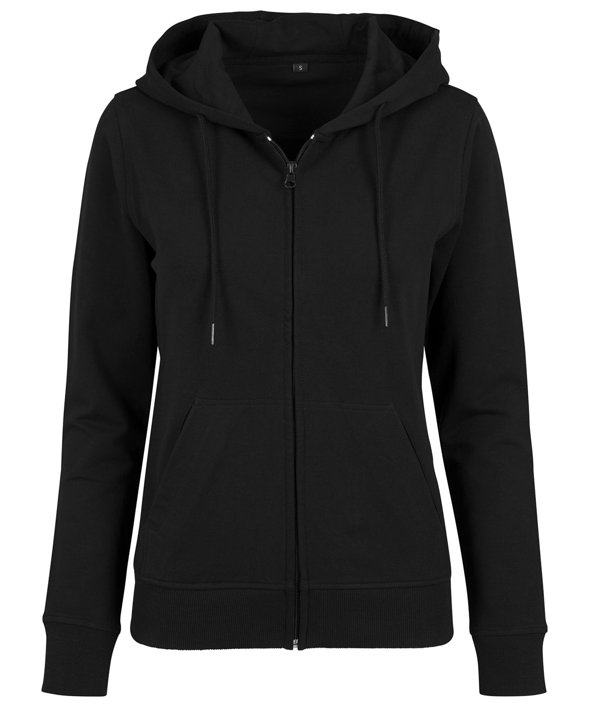 Women's terry zip hoodie - BY069 - Black - Customisable Hoodies