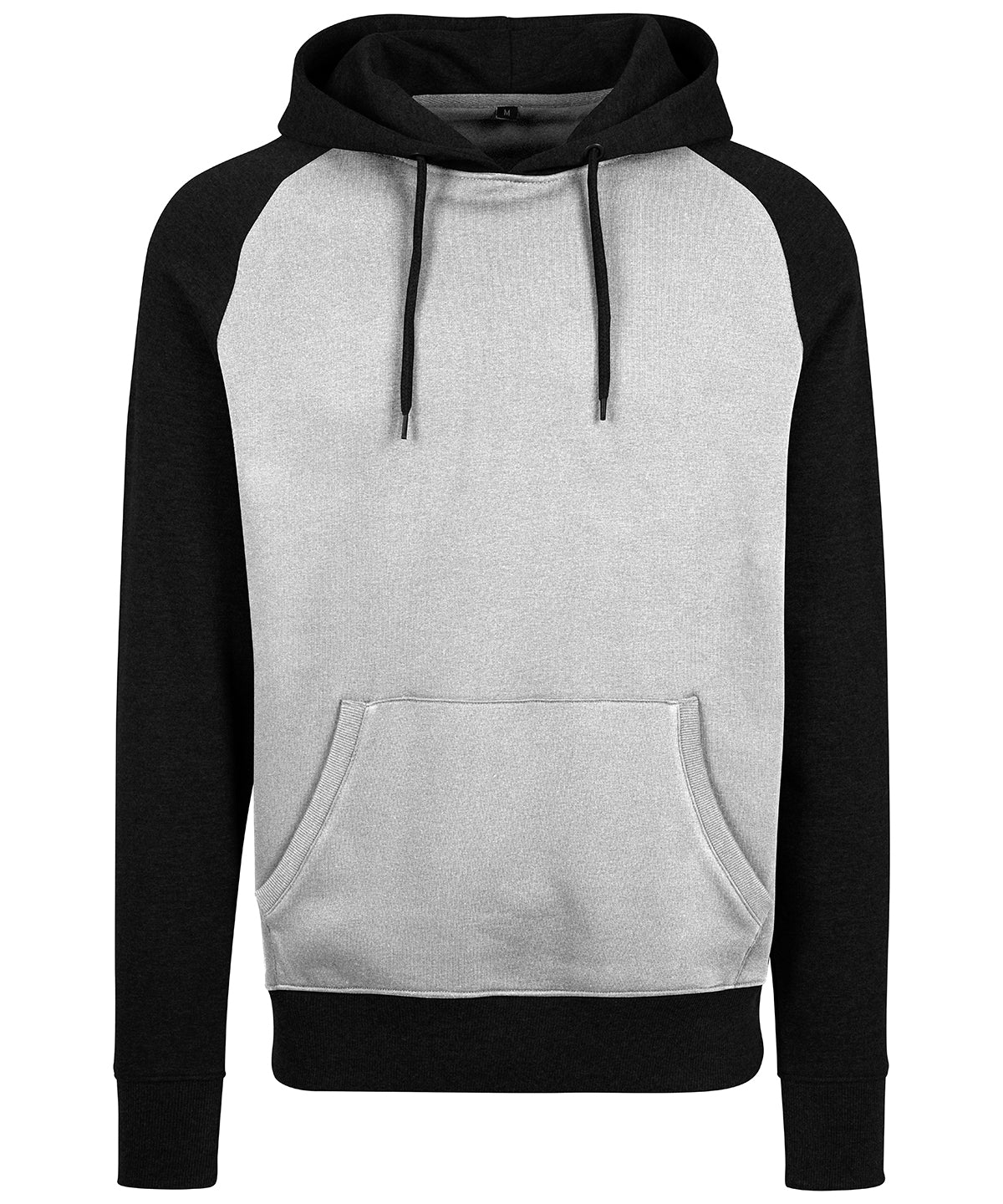 Raglan hoodie - BY077 - Grey Black - Customisable Hoodies