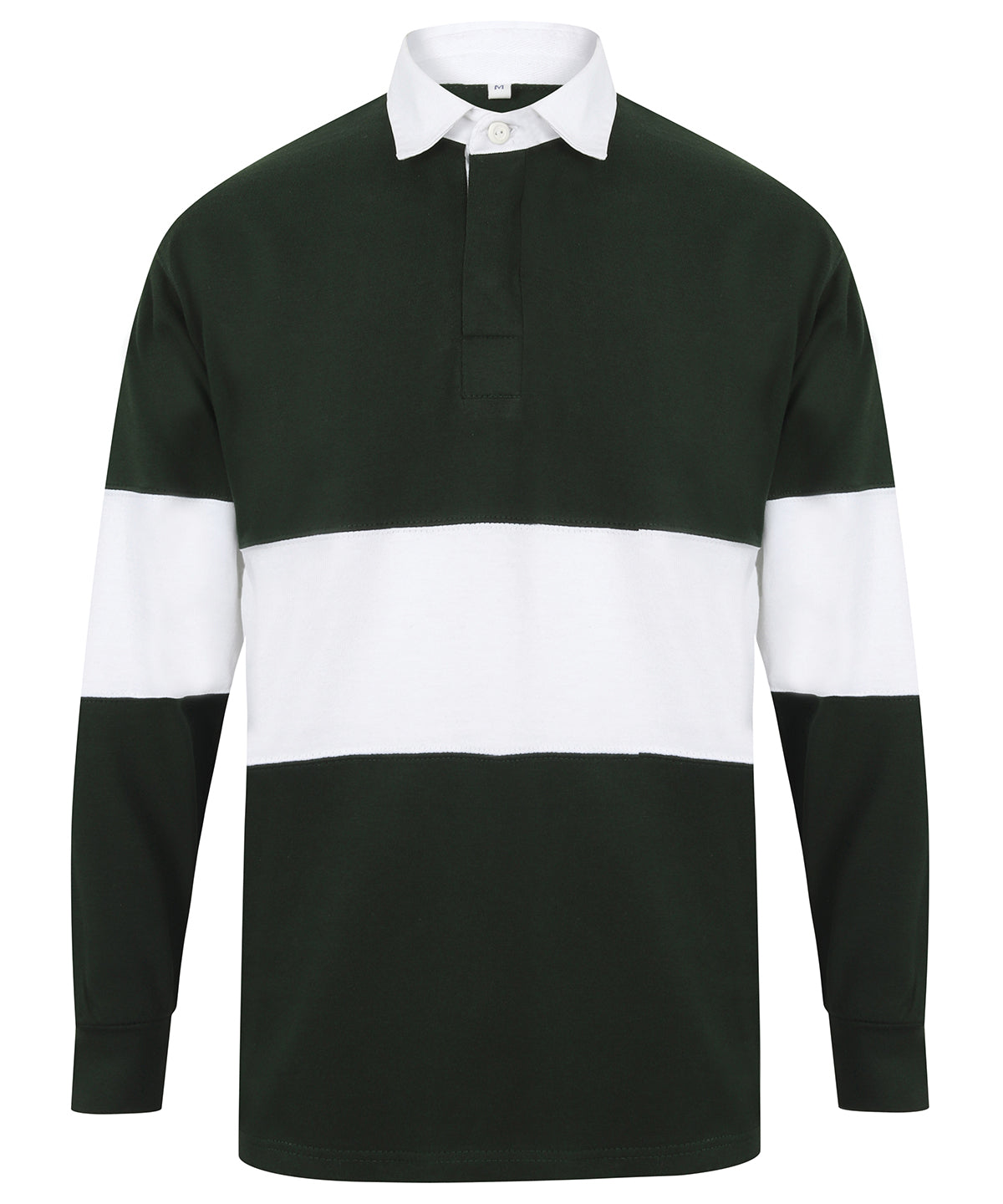 Panelled rugby shirt - FR07M - Bottle White - Customisable Rugby Shirts