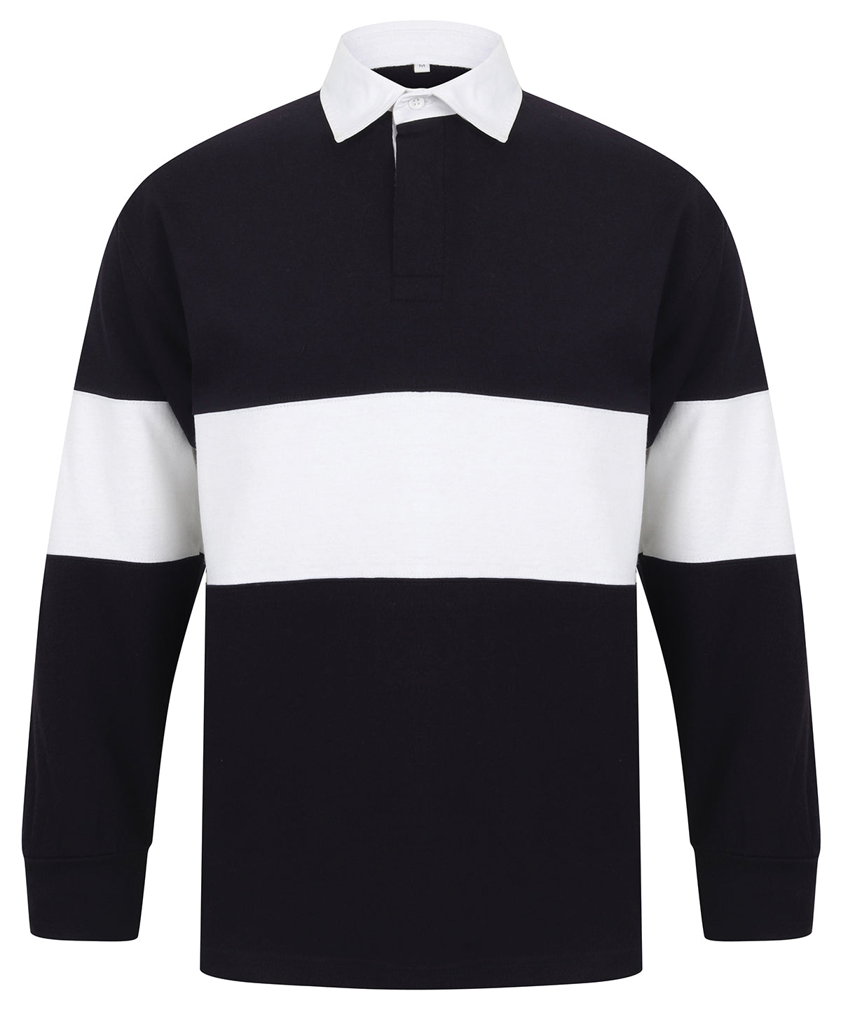 Panelled rugby shirt - FR07M - Navy White - Customisable Rugby Shirts