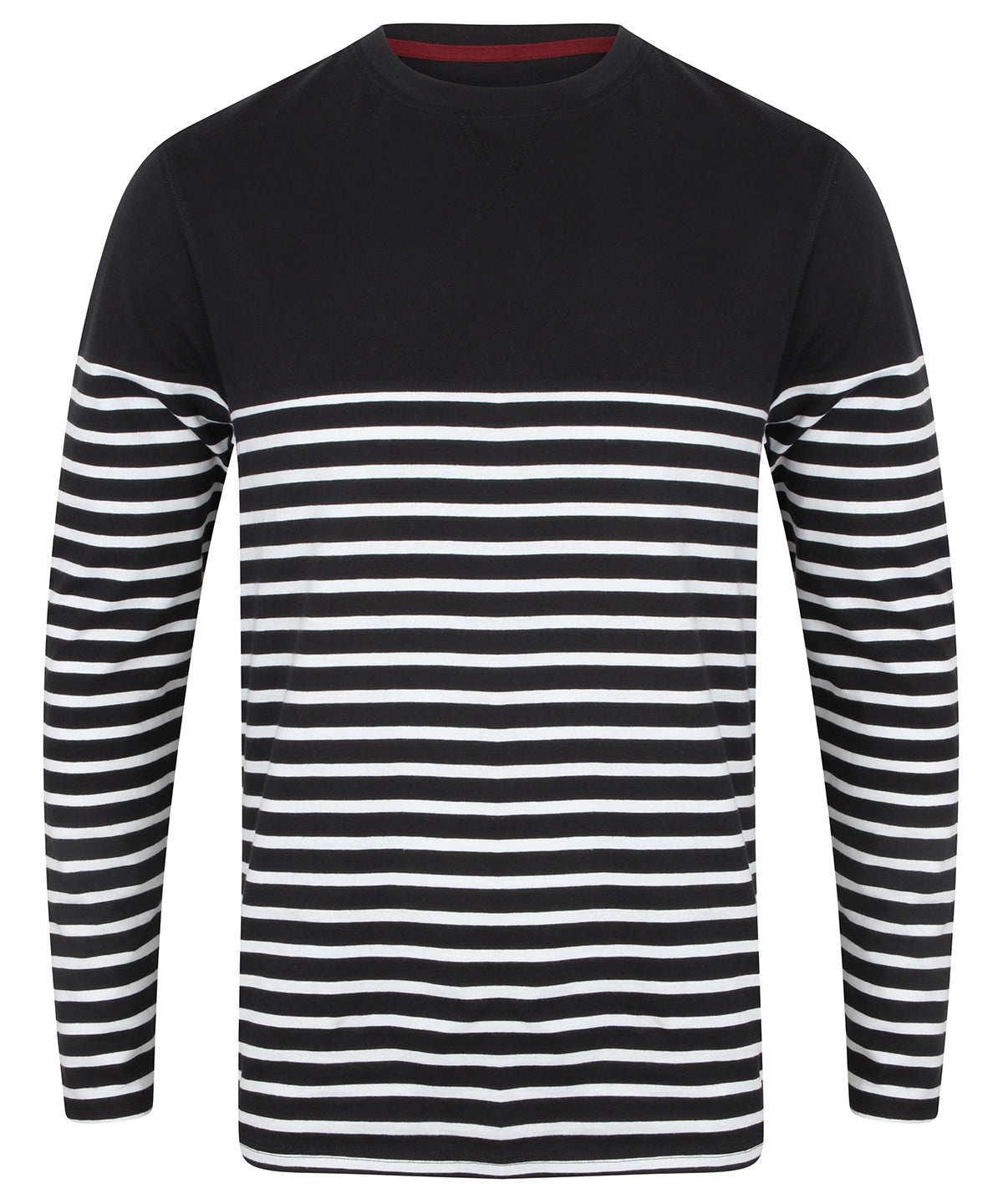Long sleeve Breton striped T - FR134 - Navy White - Customisable T-Shirts