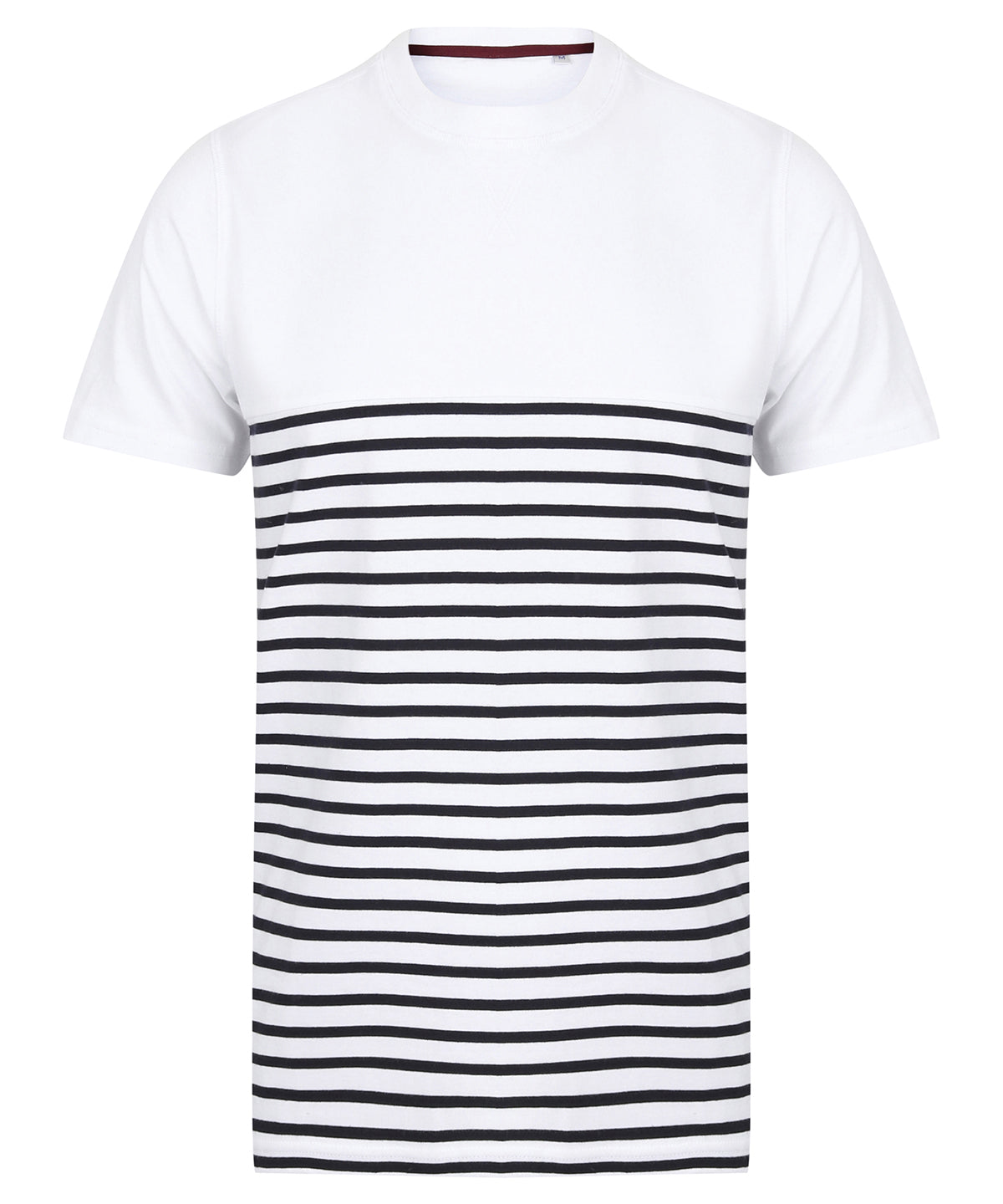 Short-sleeved Breton T - FR135 - White Navy - Customisable T-Shirts