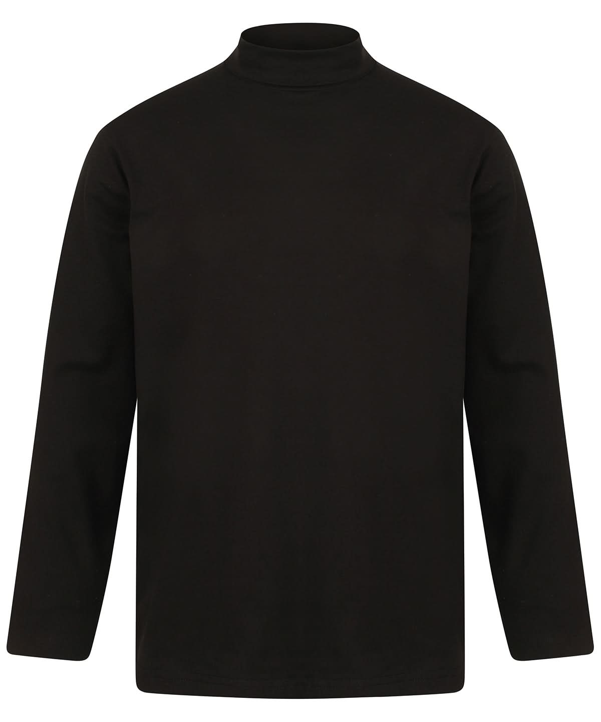 Henbury Long Sleeve Roll Neck Top HB020 - Black - Customisable Sweatshirts