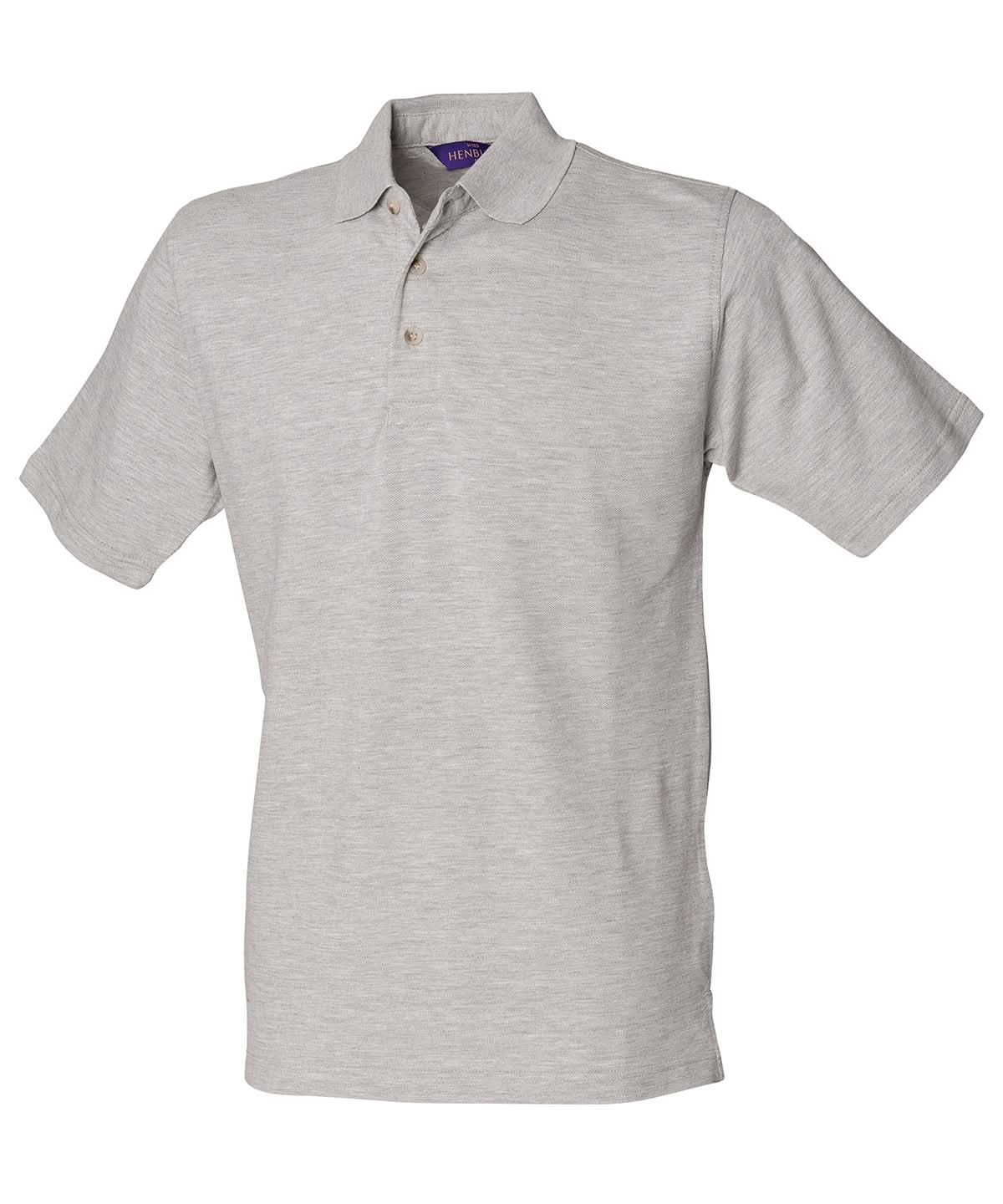 Classic Cotton Piqu Polo With Stand Up Collar - HB100 - Heather Grey* - Customisable Polo Shirts