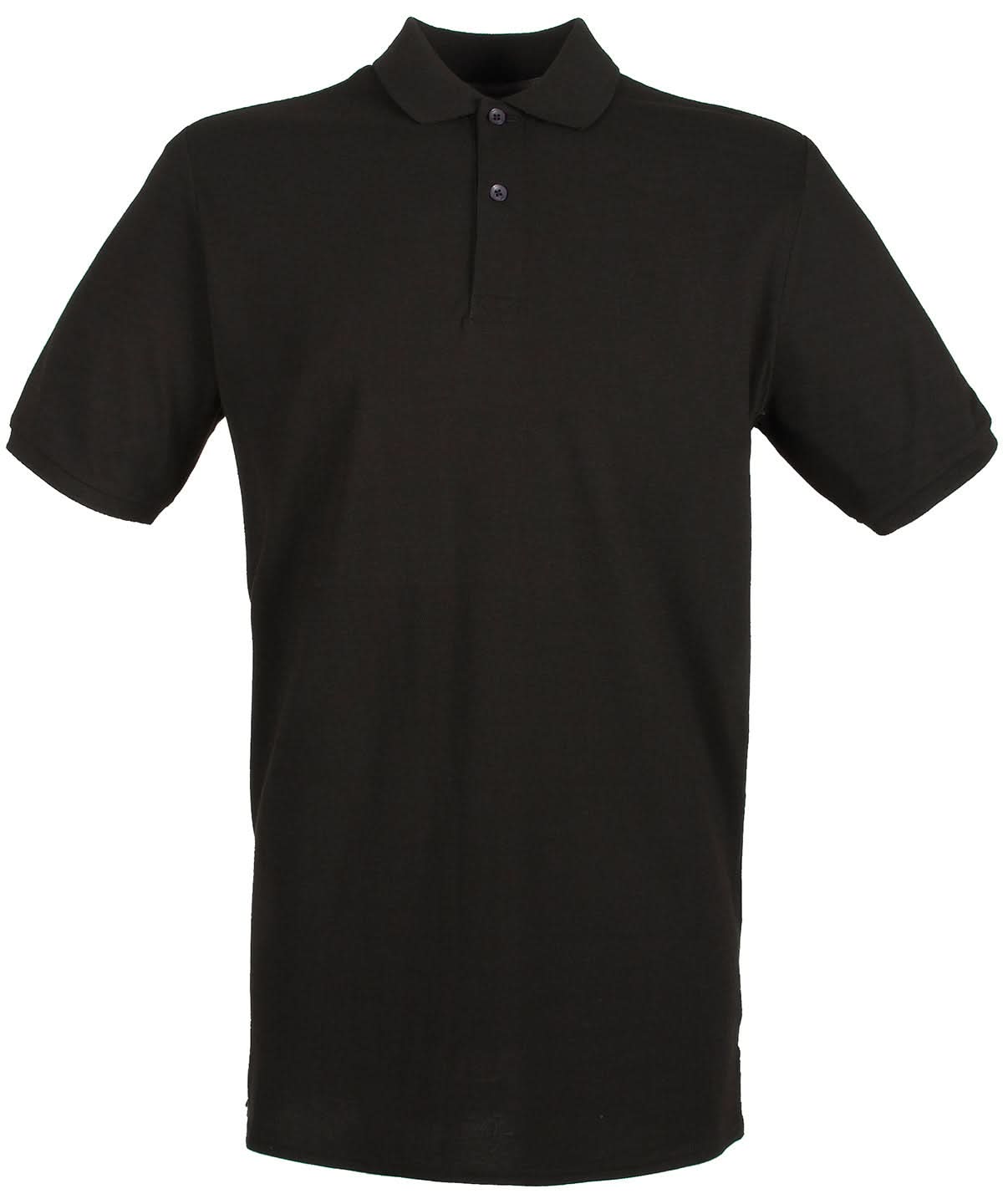Henbury Micro Fine Piqu Polo Shirt HB101 - Black* - Customisable Polos