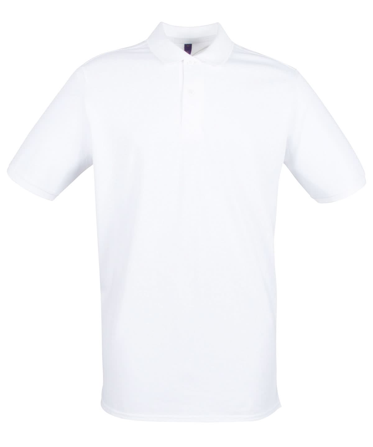 Henbury Micro Fine Piqu Polo Shirt HB101 - White* - Customisable Polos