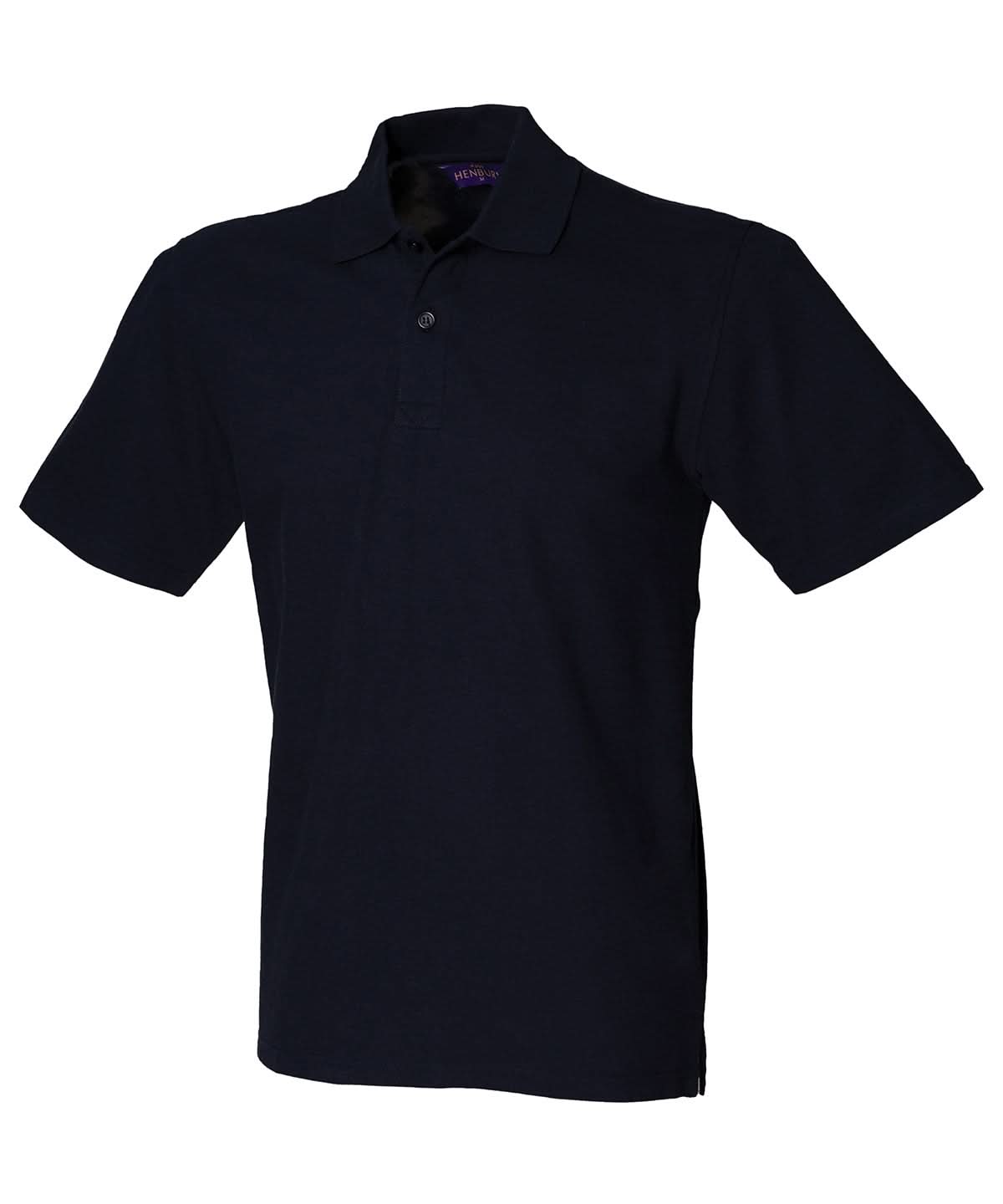 Henbury Stretch Piqu Polo Shirt HB305 - Navy - Customisable Polos