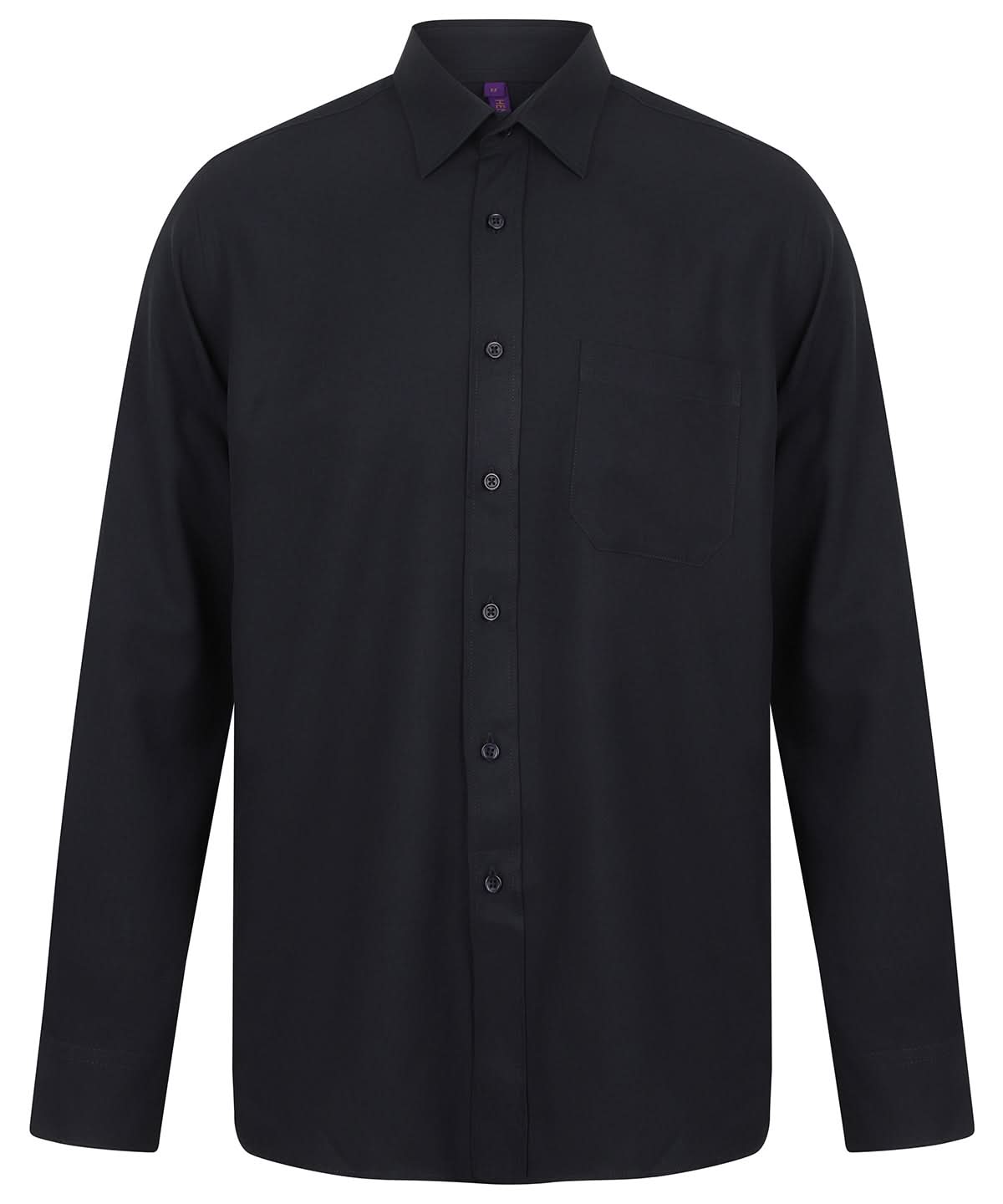 Henbury Wicking Antibacterial Long Sleeve Shirt HB590 - Navy 3XL - Customisable Shirts