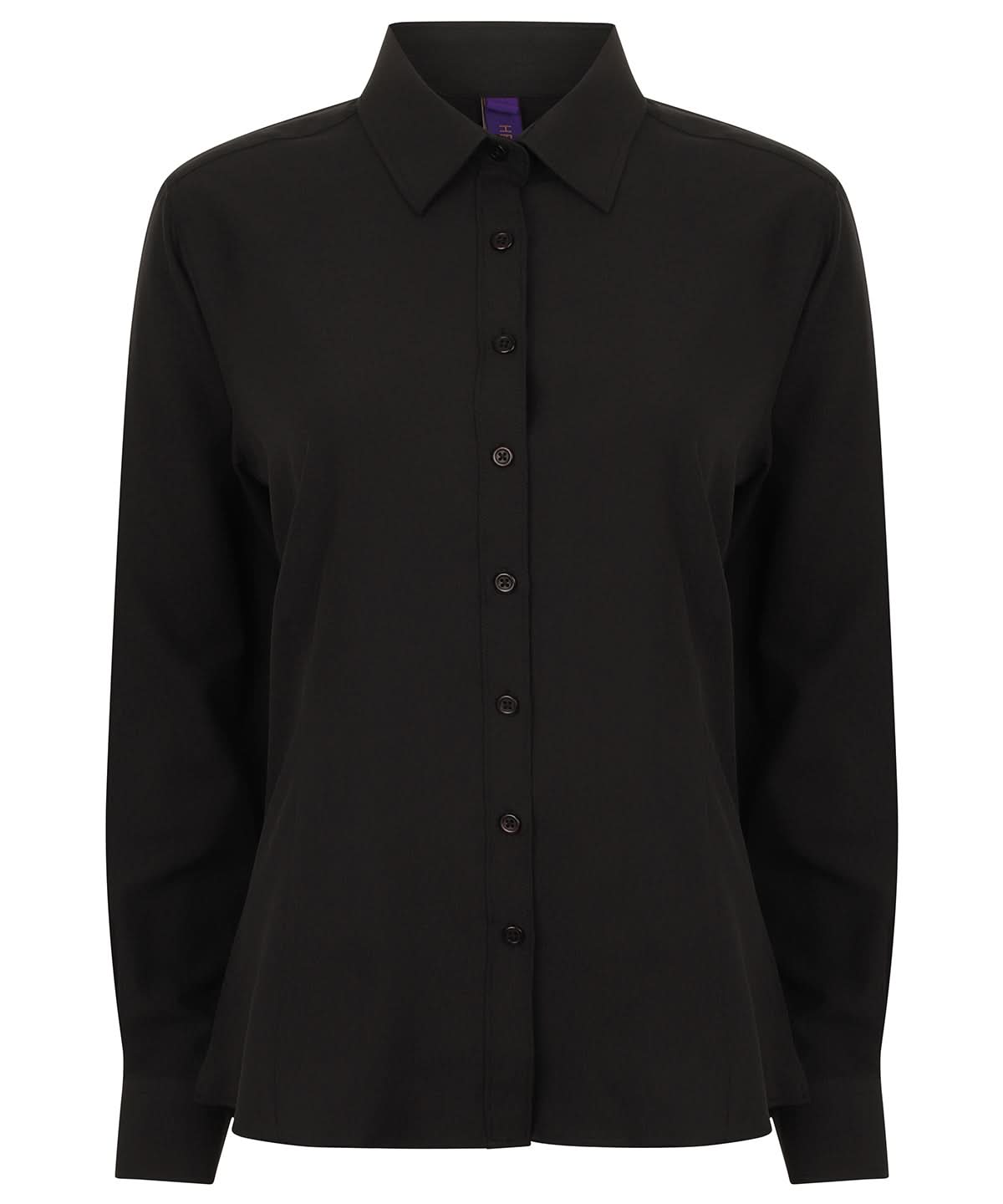 Henbury WomenS Wicking Antibacterial Long Sleeve Shirt HB591 - Black - Customisable Shirts