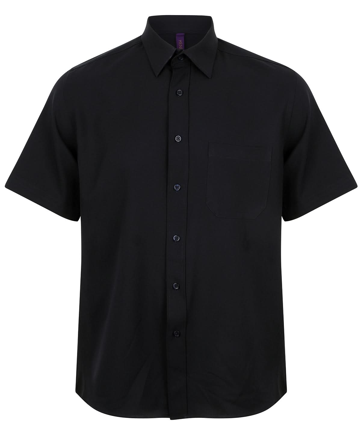 Henbury Wicking Antibacterial Short Sleeve Shirt HB595 - Navy - Customisable Shirts