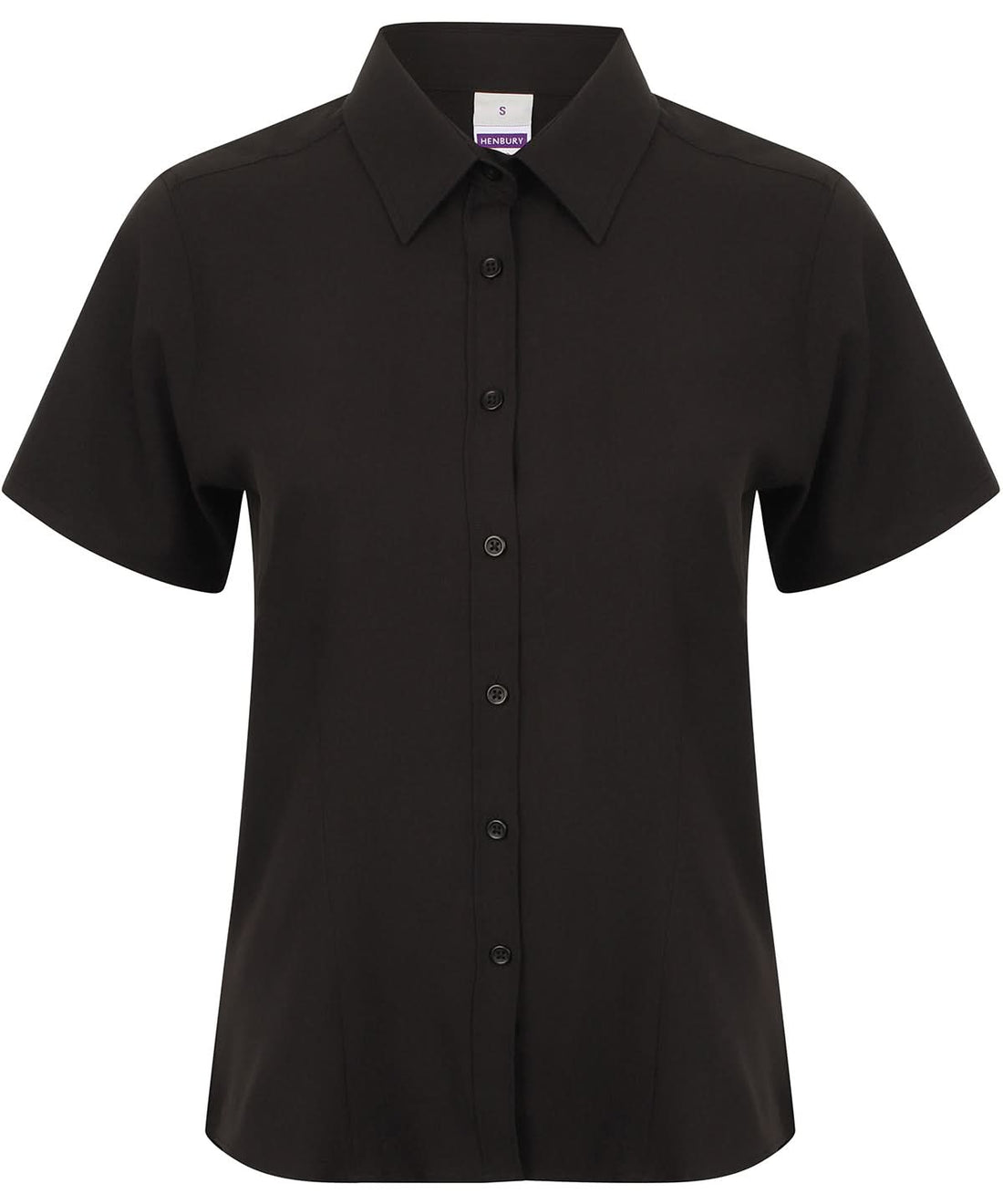 WomenS Wicking Antibacterial Short Sleeve Shirt - HB596 - Black - Customisable Shirts
