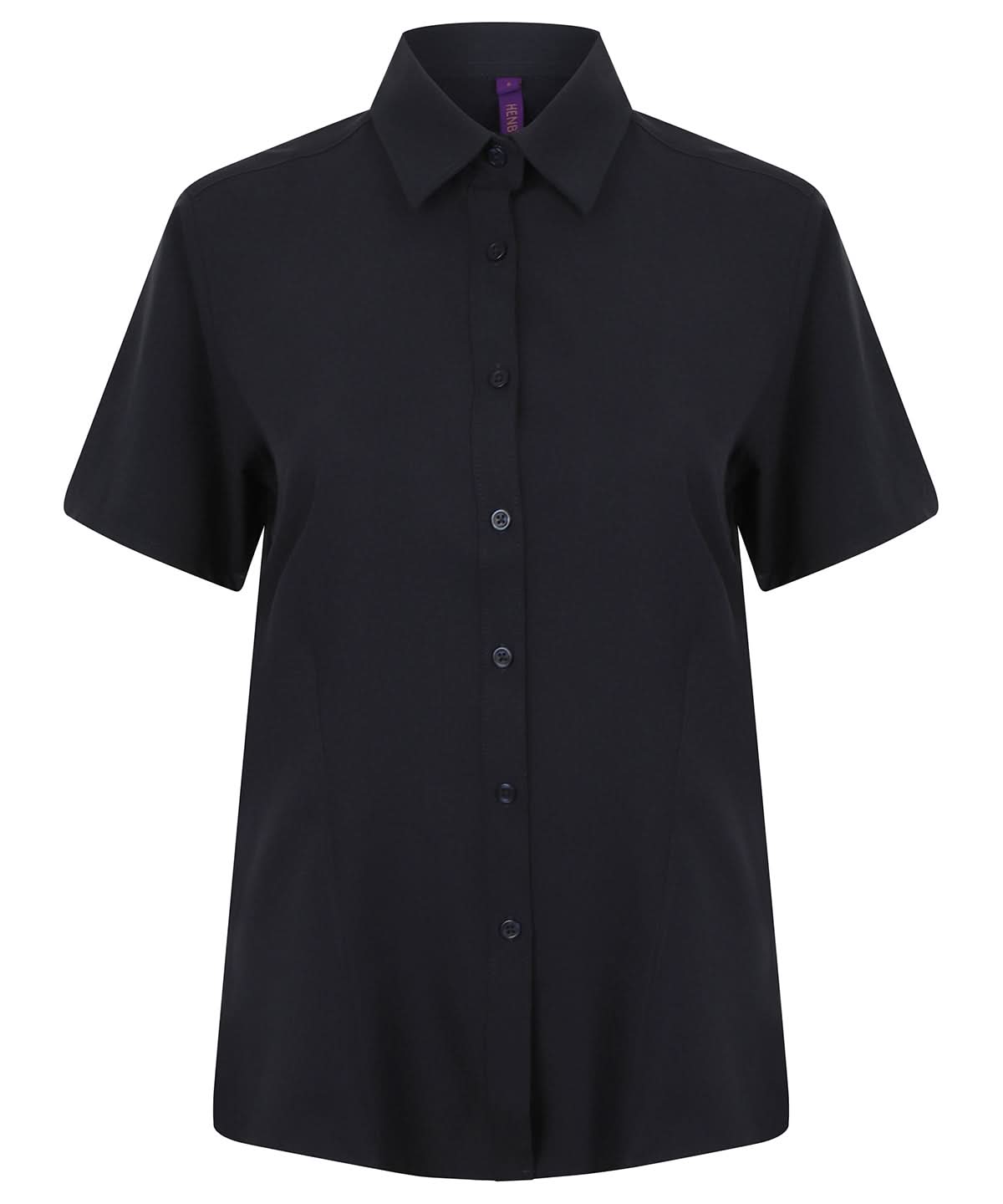 Henbury WomenS Wicking Antibacterial Short Sleeve Shirt HB596 - Navy - Customisable Shirts