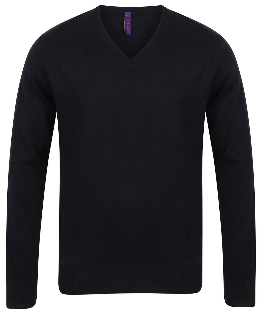 12 Gauge V Neck Jumper - HB720 - Black - Customisable Knitted Jumpers