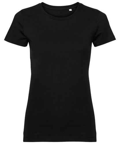 Russell Short Sleeve Europe Womens pure organic tee J108F - Black - Customisable T-Shirt