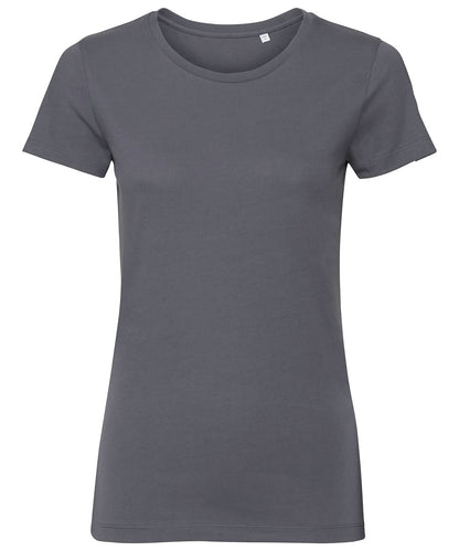 Russell Short Sleeve Europe Womens pure organic tee J108F - Convoy Grey - Customisable T-Shirt