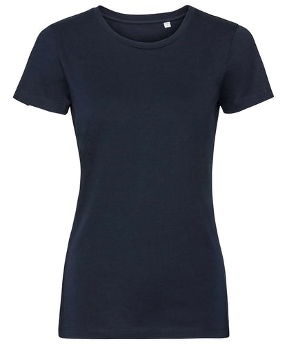 Russell Short Sleeve Europe Womens pure organic tee J108F - French Navy - Customisable T-Shirt