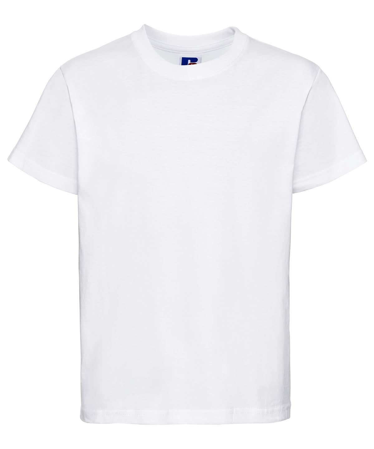 Russell Short Sleeve Europe Kids t shirt J180B - White - Customisable T-Shirt