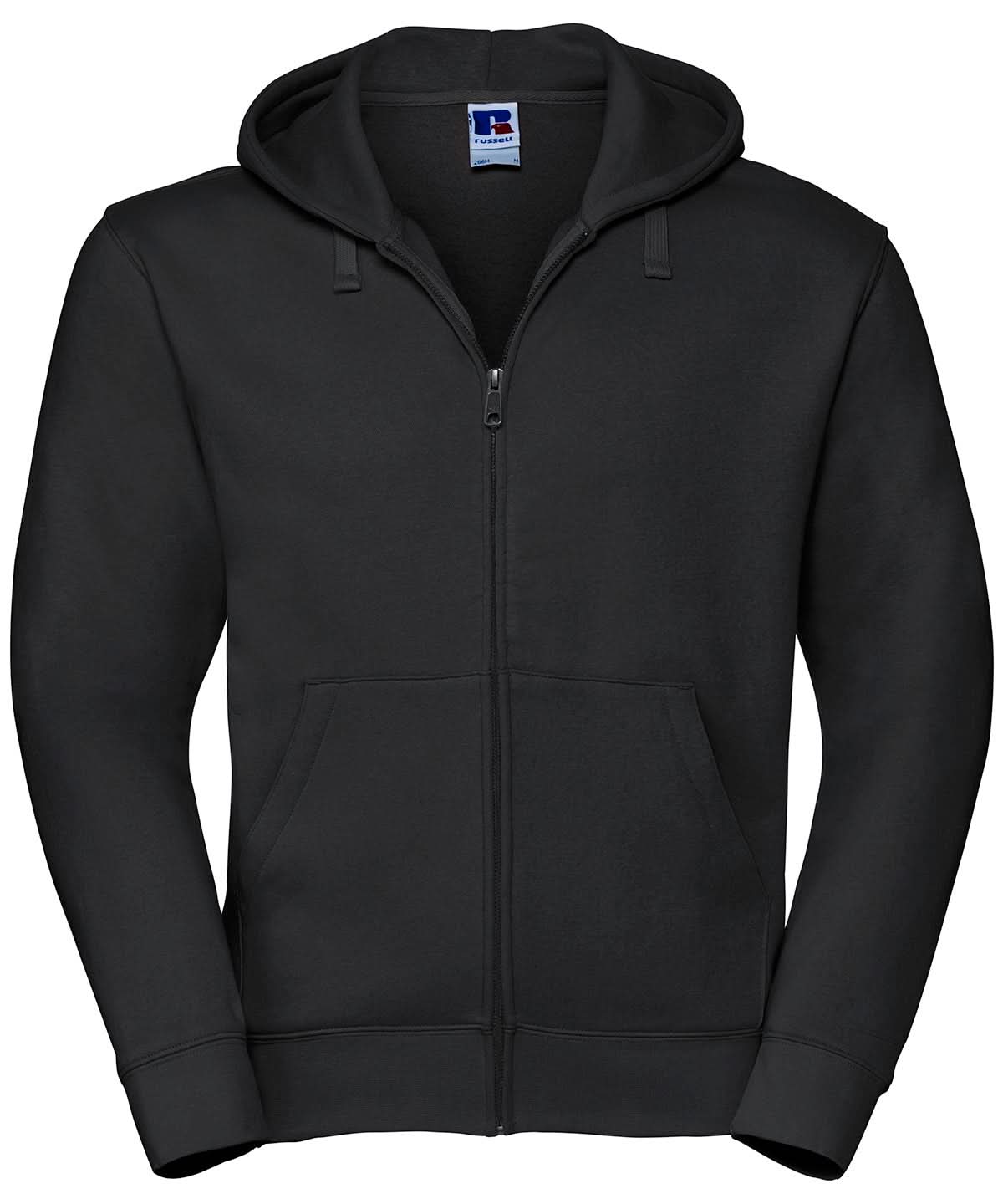 Mens Authentic Zipped Hood Jacket - 266M - Black - Customisable Sweatshirts