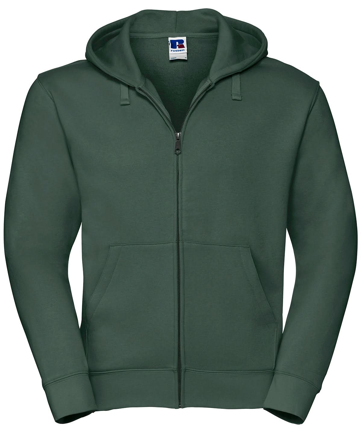 Mens Authentic Zipped Hood Jacket - 266M - Bottle Green - Customisable Sweatshirts