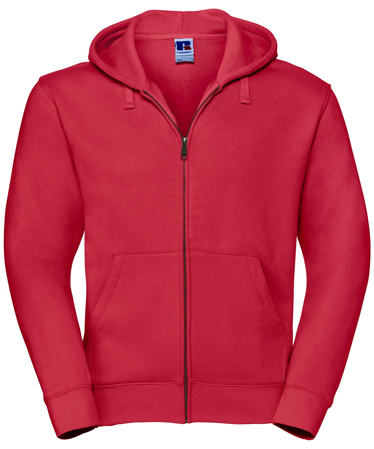 Mens Authentic Zipped Hood Jacket - 266M - Classic Red - Customisable Sweatshirts