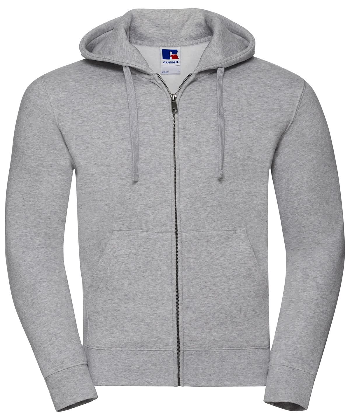 Mens Authentic Zipped Hood Jacket - 266M - Light Oxford - Customisable Sweatshirts