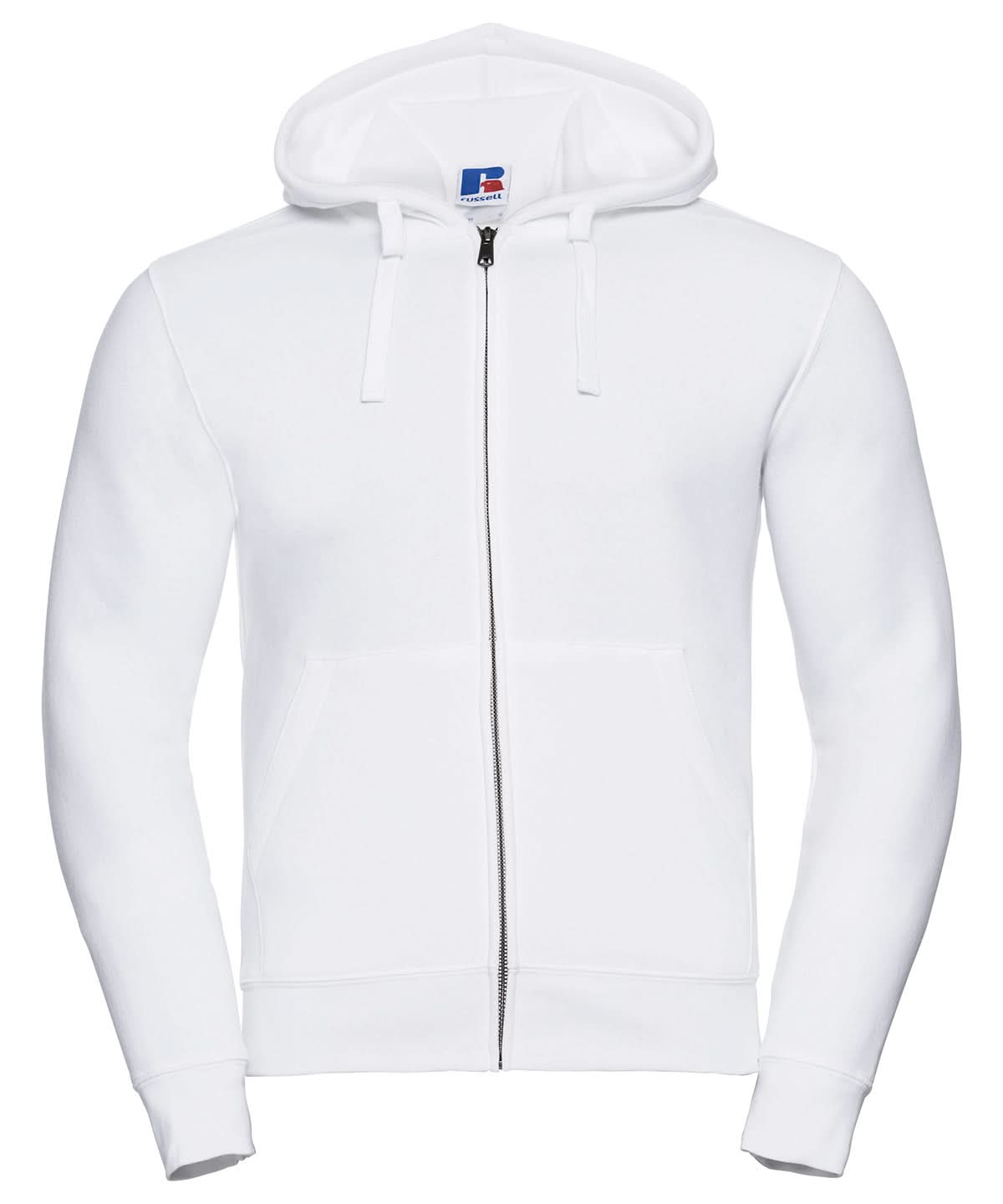 Mens Authentic Zipped Hood Jacket - 266M - White - Customisable Sweatshirts