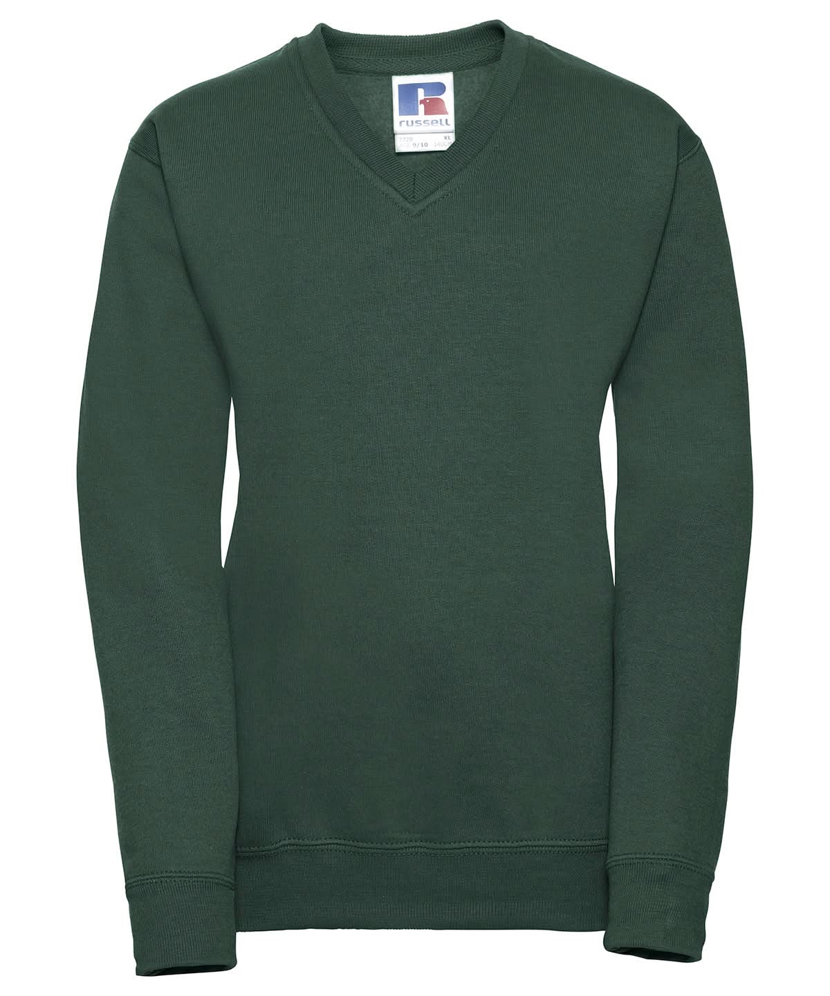 Russell Europe Kids v neck sweatshirt J272B - Bottle Green 11 12 Years - Customisable Sweatshirts
