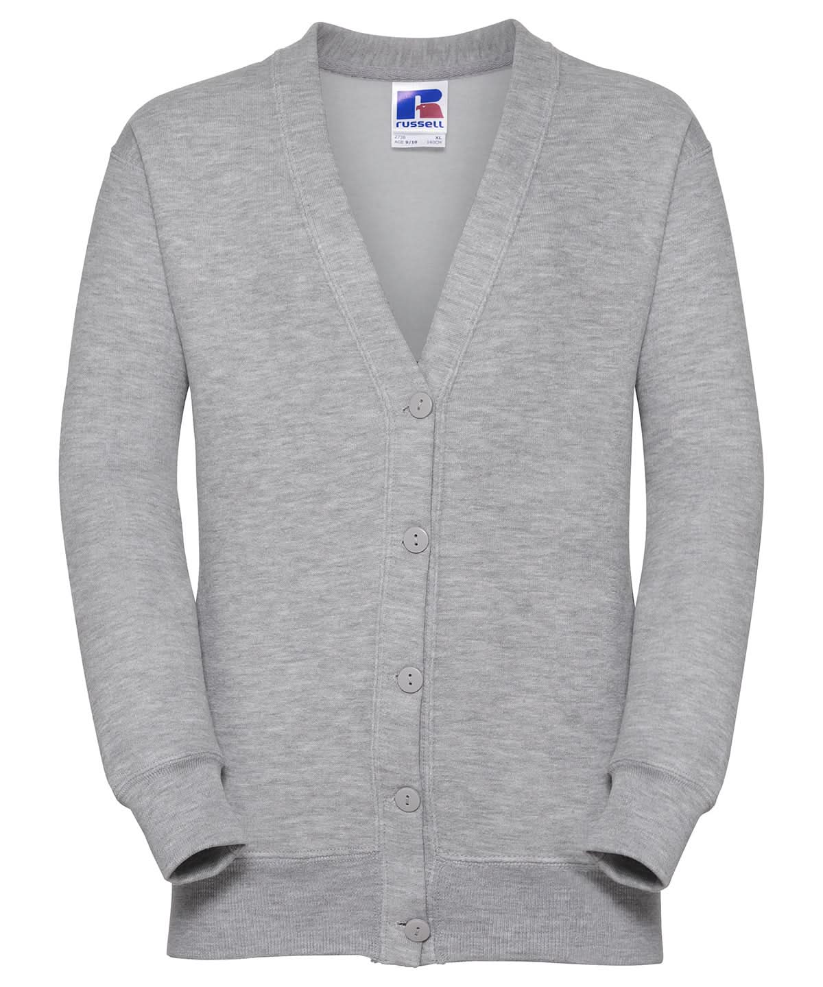 Russell Europe Kids cardigan J273B - Light Oxford 5 6 Years - Customisable Cardigans