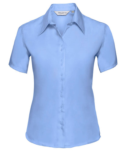 Russell Europe Womens short sleeve ultimate non iron shirt J957F - Bright Sky - Customisable Shirts
