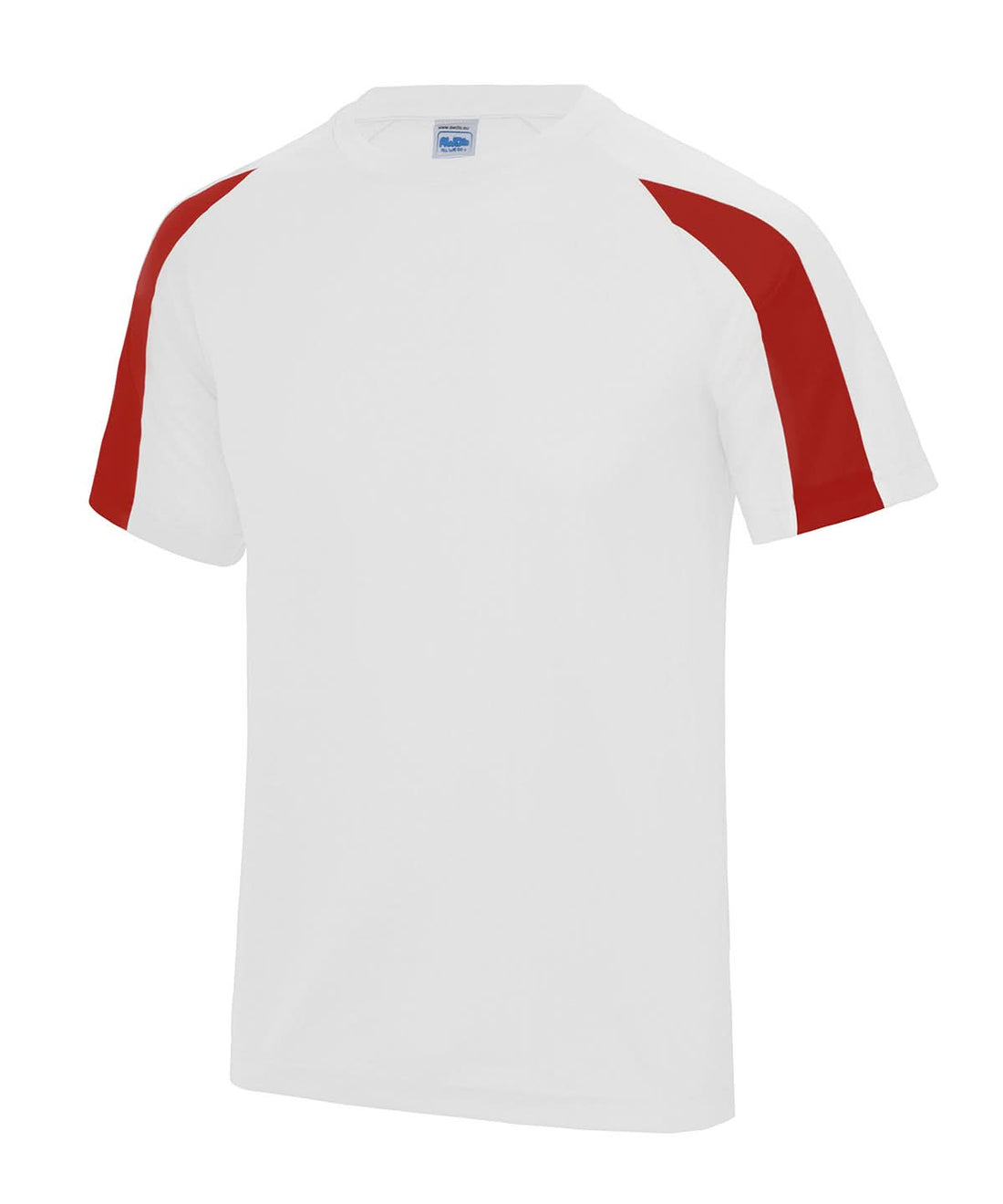 AWDis Just Cool Contrast cool T JC003 - Arctic White Fire Red - Customisable T-Shirt