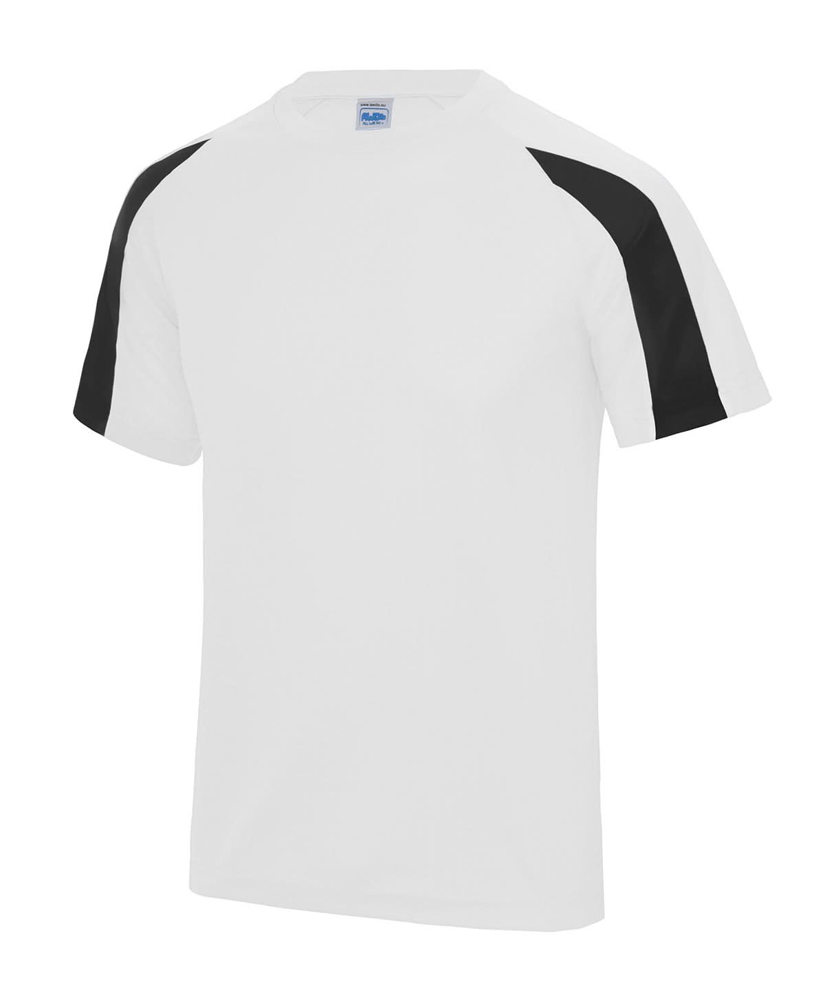 AWDis Just Cool Contrast cool T JC003 - Arctic White Jet Black - Customisable T-Shirt