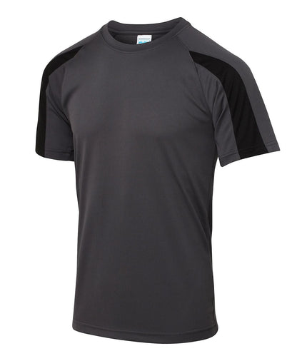 AWDis Just Cool Contrast cool T JC003 - Charcoal Jet Black - Customisable T-Shirt