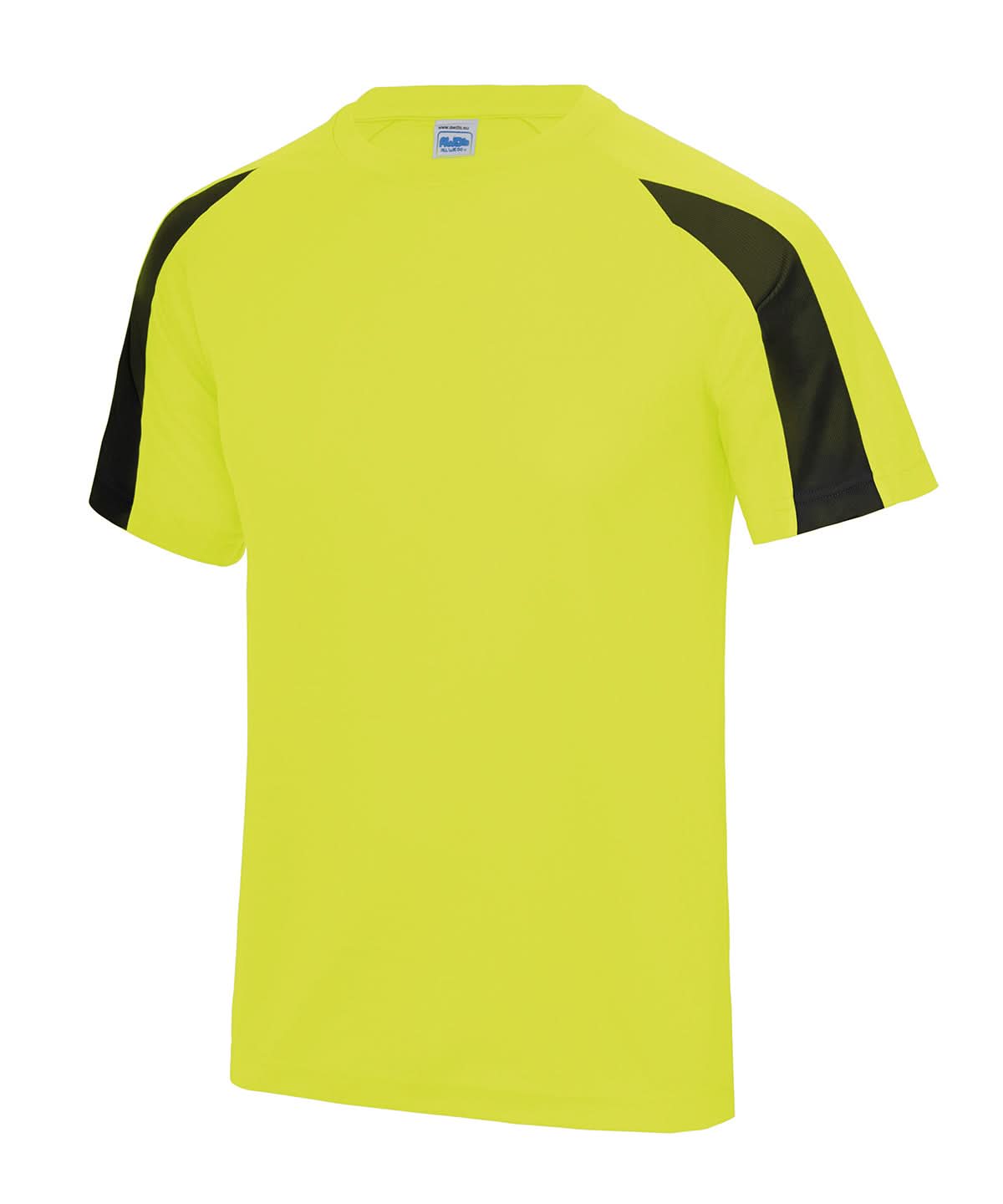 AWDis Just Cool Contrast cool T JC003 - Electric Yellow Jet Black - Customisable T-Shirt