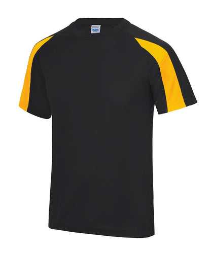 AWDis Just Cool Contrast cool T JC003 - Jet Black Gold - Customisable T-Shirt
