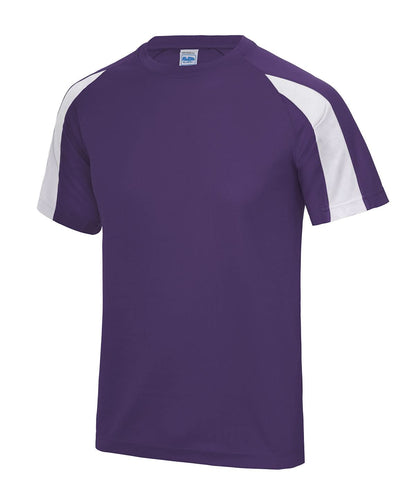 AWDis Just Cool Contrast cool T JC003 - Purple Arctic White - Customisable T-Shirt