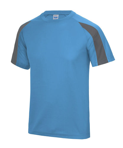 AWDis Just Cool Contrast cool T JC003 - Sapphire Blue Charcoal - Customisable T-Shirt