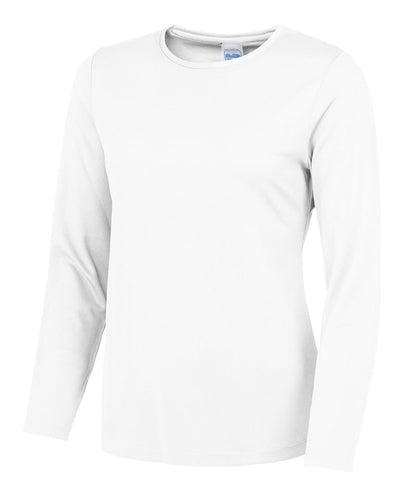 AWDis Just Cool Womens long sleeve cool T JC012 - Arctic White - Customisable T-Shirt