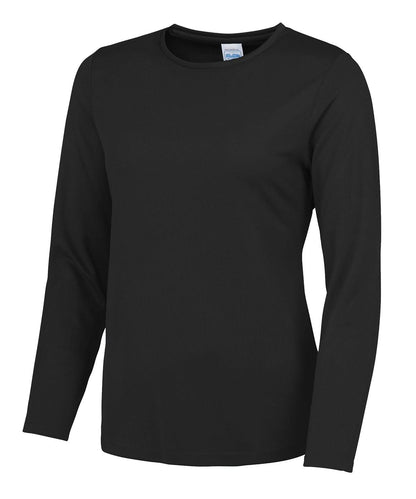AWDis Just Cool Womens long sleeve cool T JC012 - Jet Black - Customisable T-Shirt