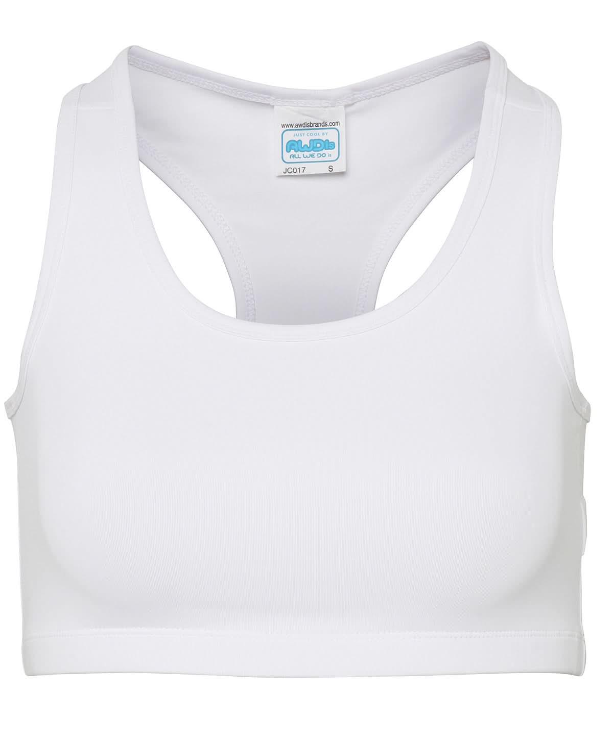 AWDis Just Cool Womens cool sports crop top JC017 - Arctic White - Customisable Vest