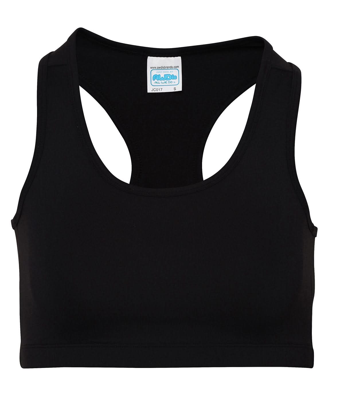 AWDis Just Cool Womens cool sports crop top JC017 - Jet Black - Customisable Vest