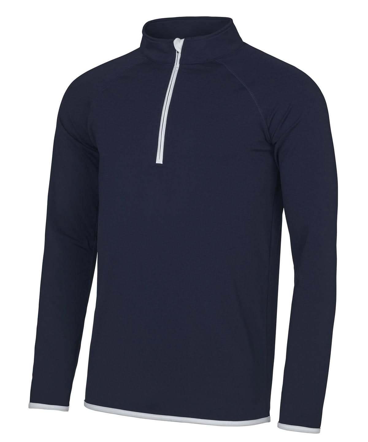 Awdis Just Cool Zip Sweatshirt JC031 - French Navy Arctic White - Customisable Sweatshirts